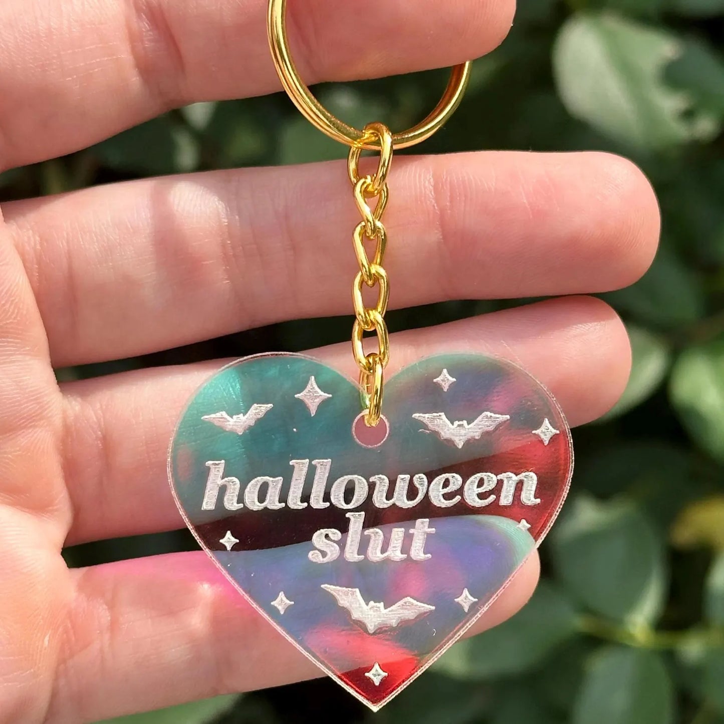 Halloween Slut Iridescent Acrylic Keychain