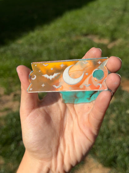 Iridescent Celestial Bat Halloween Tumbler Topper 30 oz Size (Fits New 2.0 Cups Only Read Below!)
