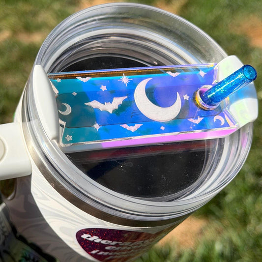 Iridescent Celestial Bat Halloween Tumbler Topper 40 oz Size (Fits New 2.0 Cups Only Read Below!)
