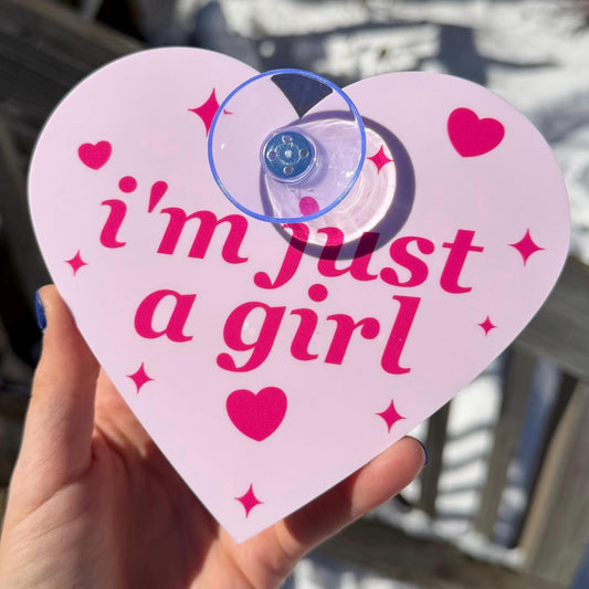 I'm Just A Girl Cute Pink Car Sign