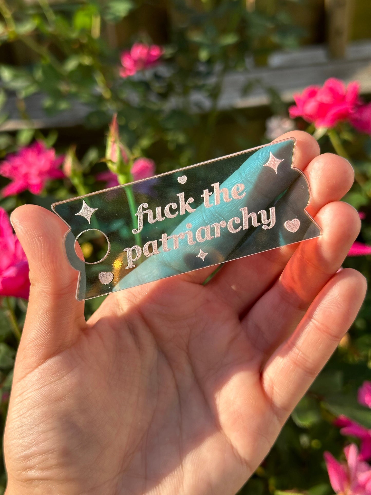 Iridescent Fuck The Patriarchy Tumbler Topper 40 oz Size (Fits New 2.0 Cups Only Read Below!)