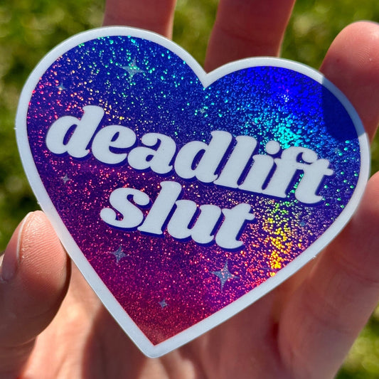 Deadlift Slut Ombre Glittery Heart Sticker