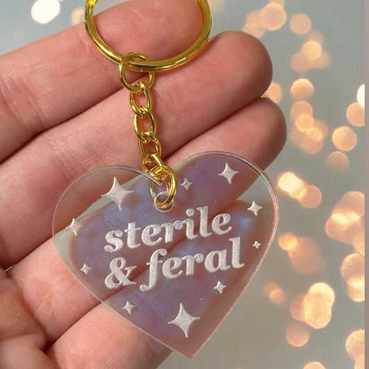 Sterile & Feral Iridescent Acrylic Keychain