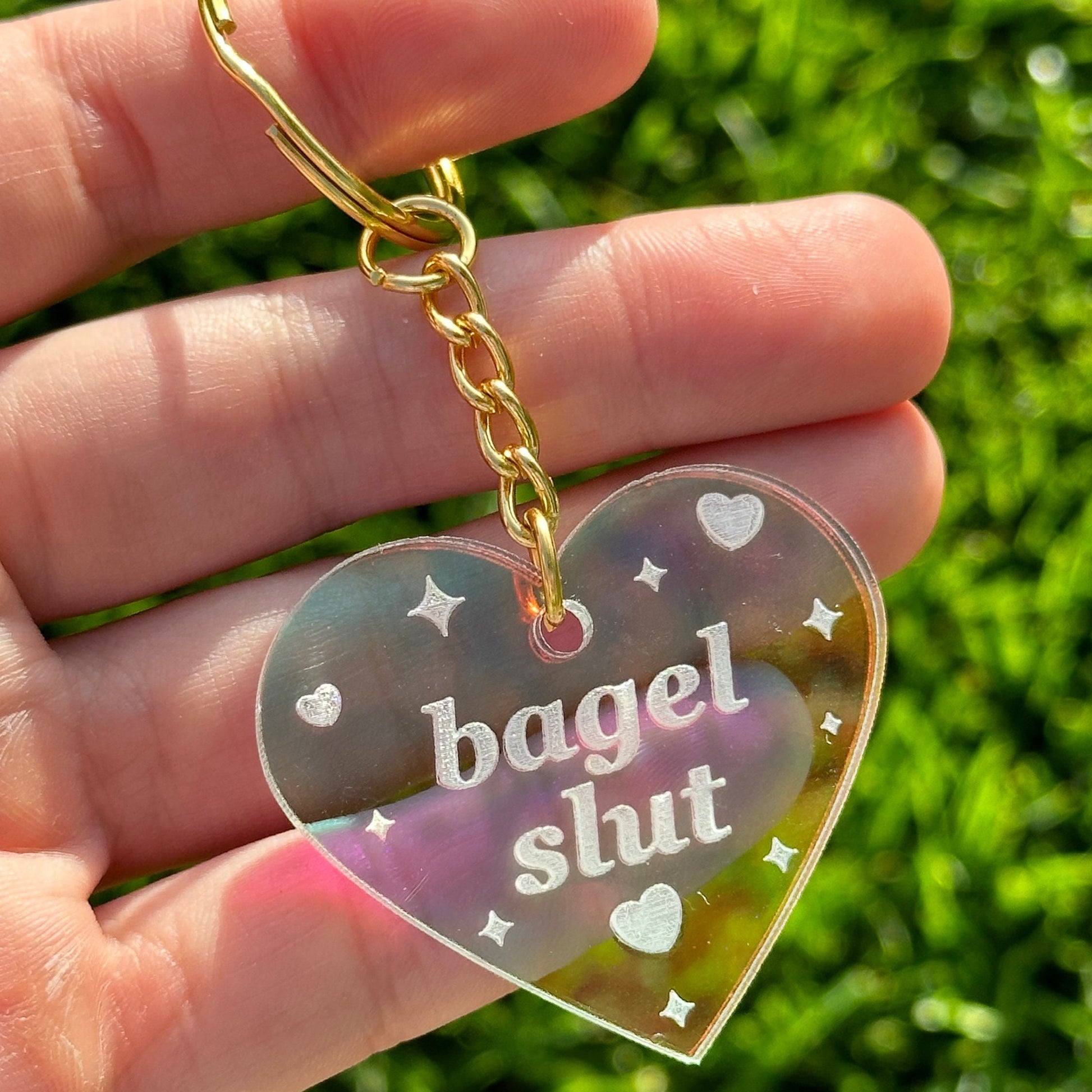 Bagel Slut Iridescent Acrylic Keychain