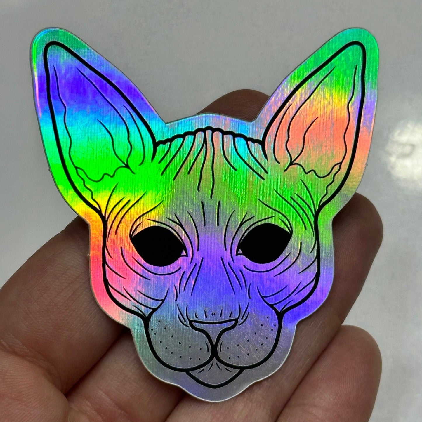 Sphynx Cat Holographic Sticker