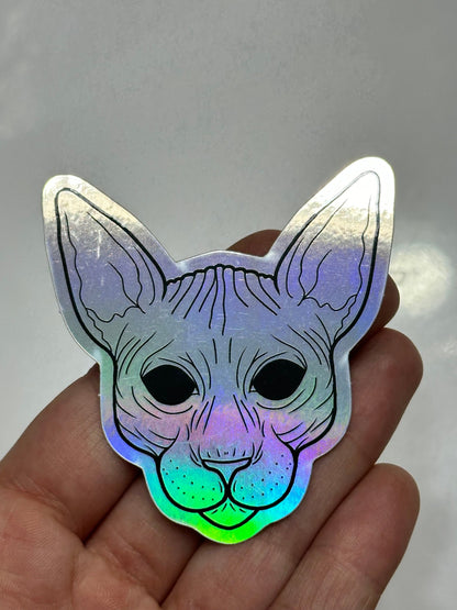 Sphynx Cat Holographic Sticker