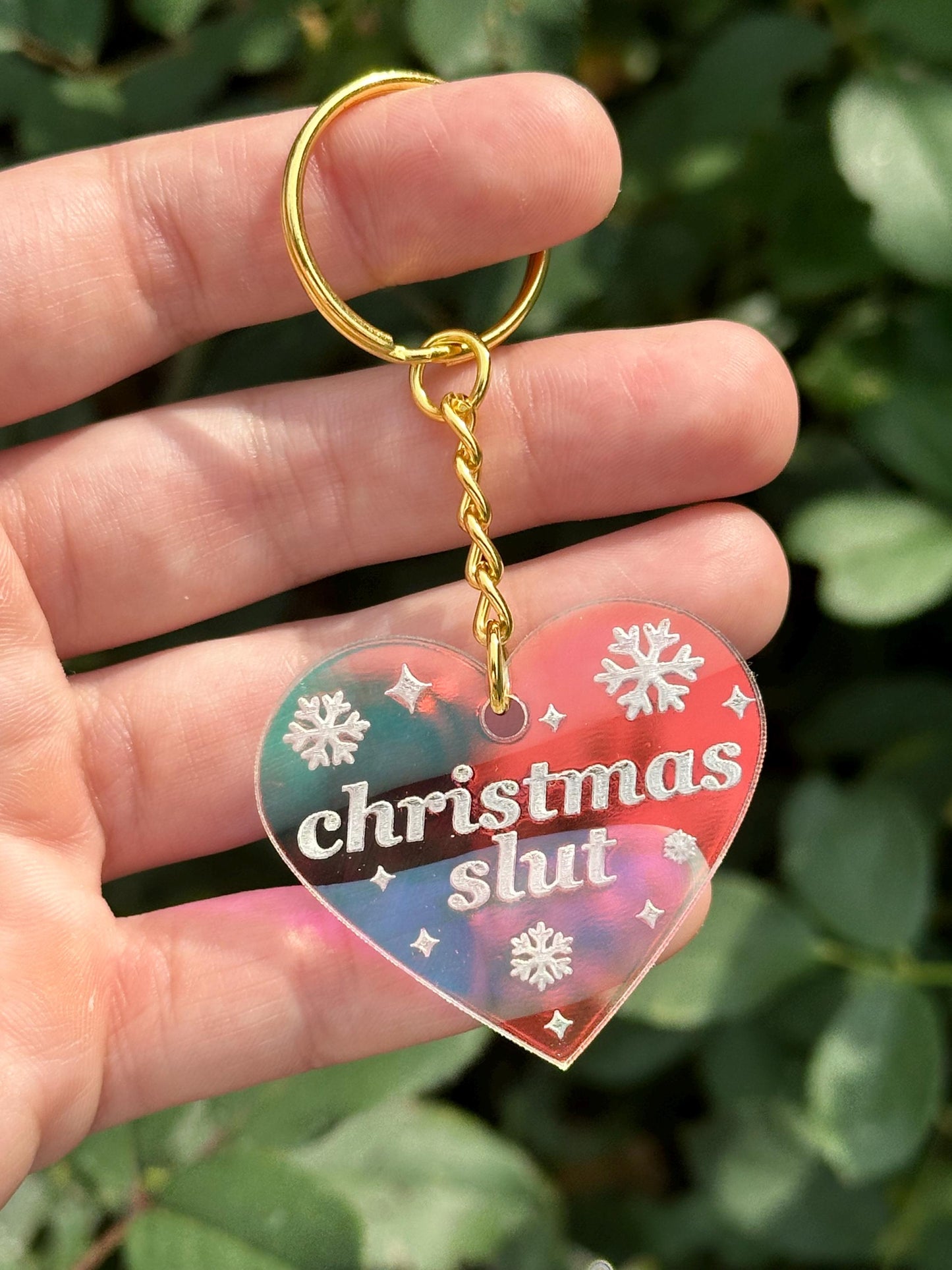 Christmas Slut Iridescent Acrylic Keychain