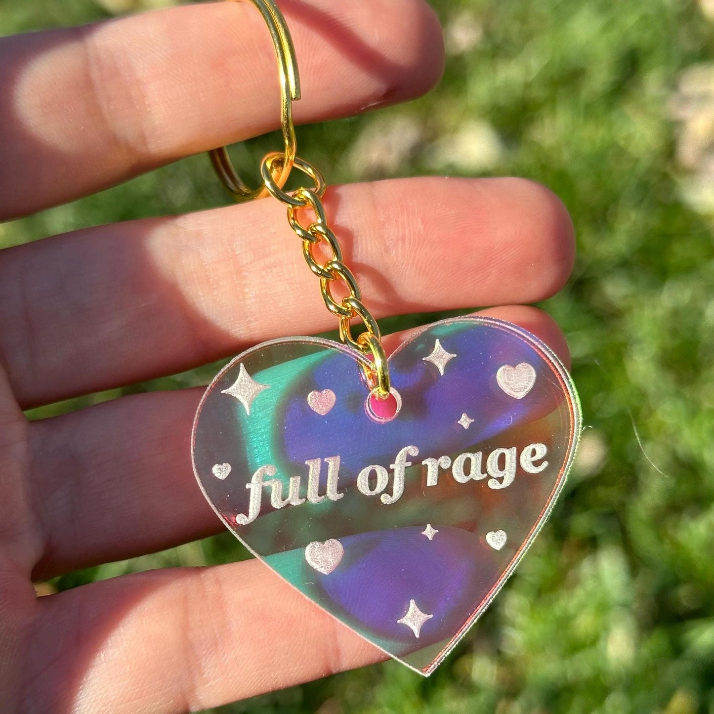 Full Of Rage Iridescent Acrylic Keychain