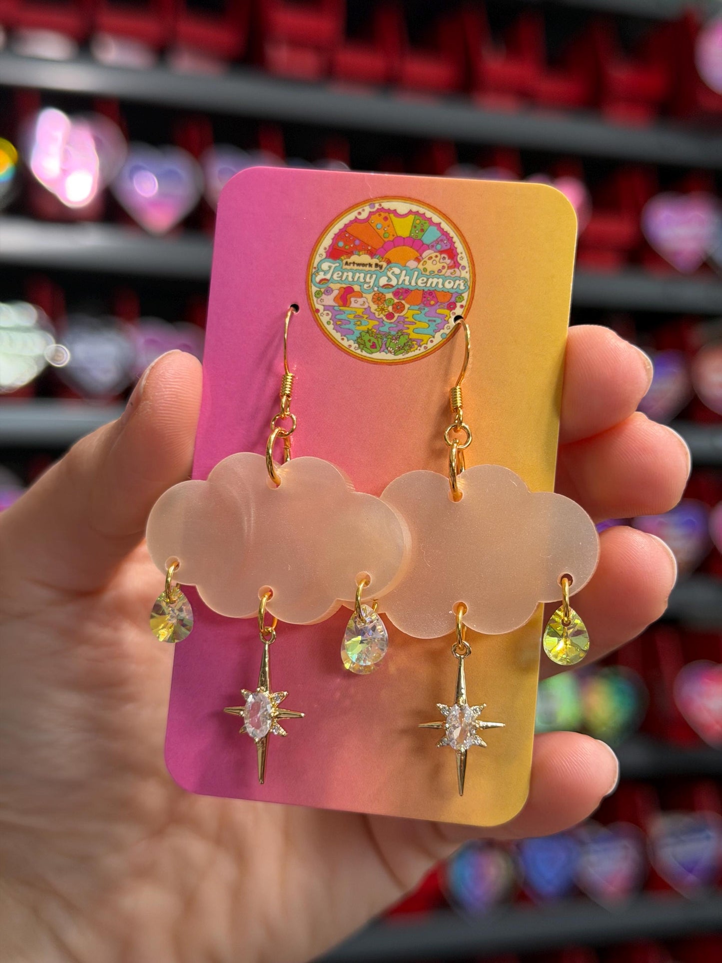 Cloudy Day Acrylic Earrings - Neutral Pearl (MINI SIZE)