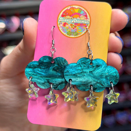 Cloudy Day Acrylic Earrings - Magic Forest Stars (MINI SIZE)