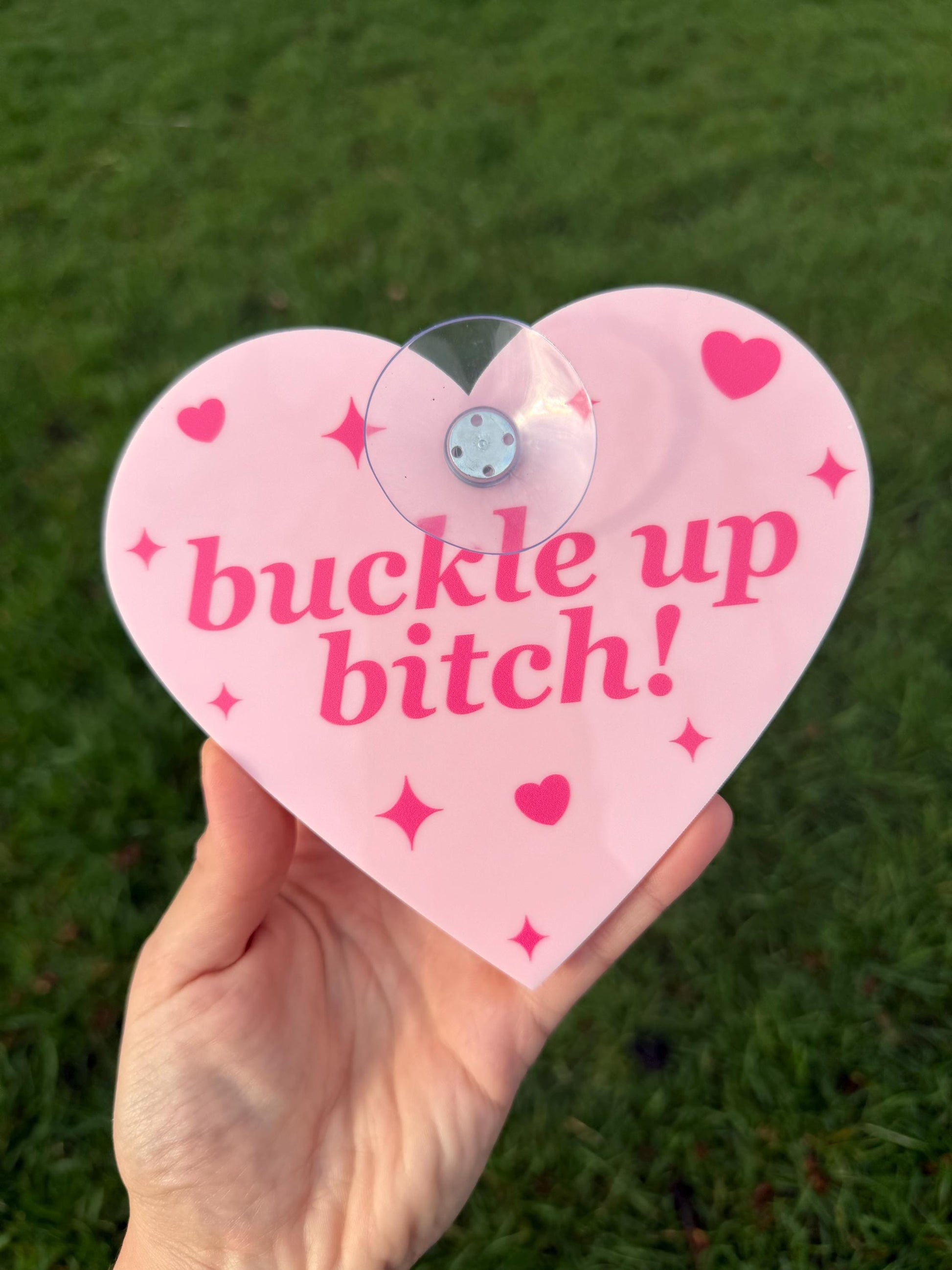 Buckle Up Bitch! Cute Pink Car Sign