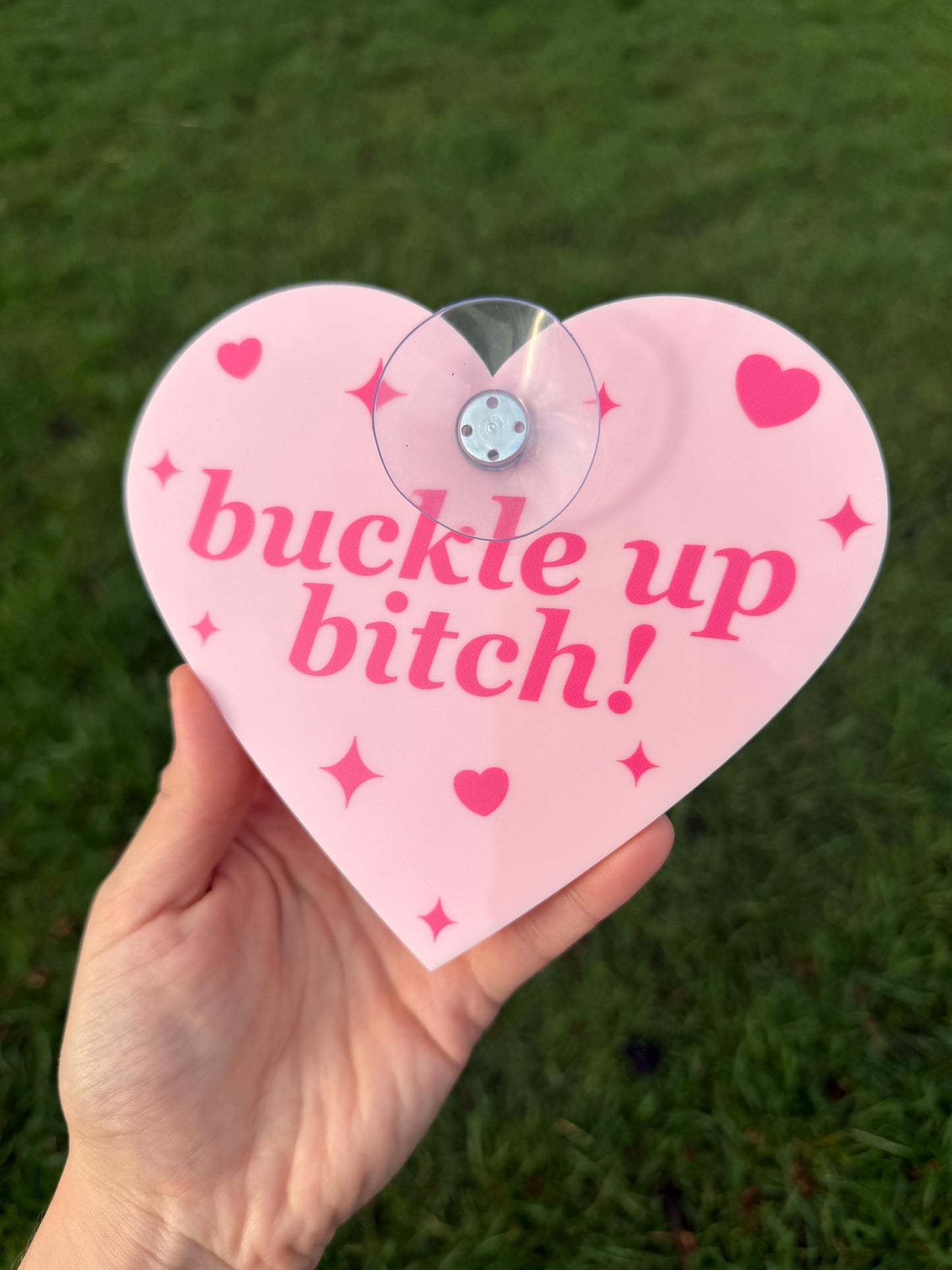 Buckle Up Bitch! Cute Pink Car Sign