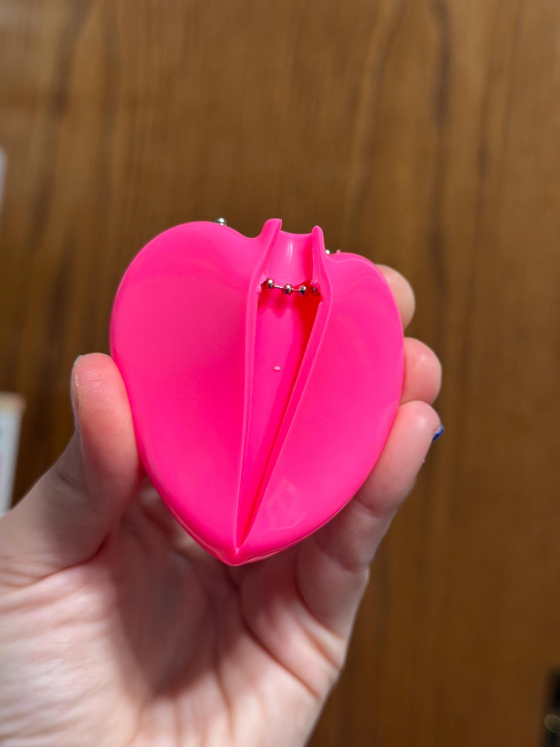 Vintage Heart Coin Purse Pink - Bitch