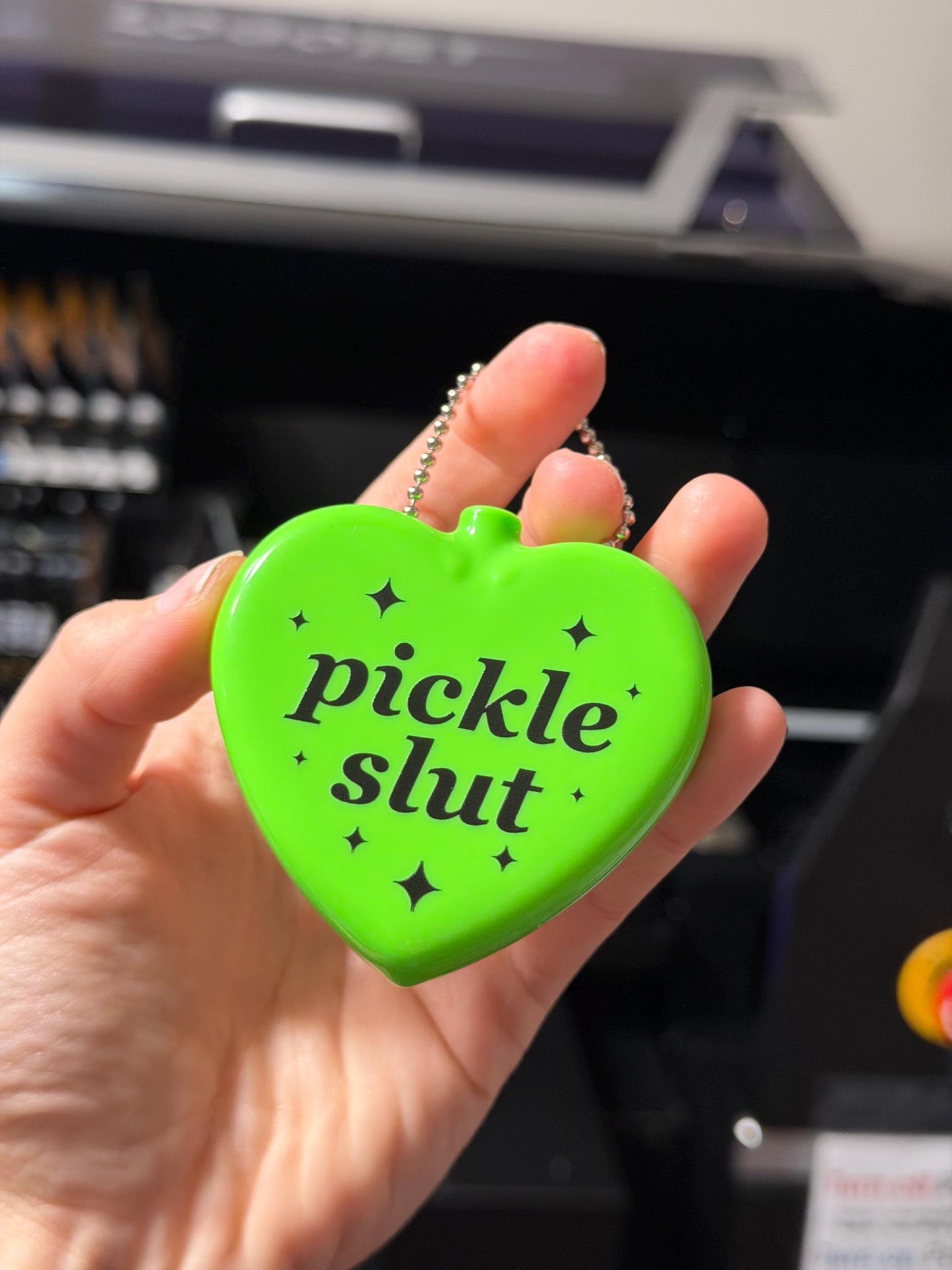 Vintage Heart Coin Purse Neon Green - Pickle Slut