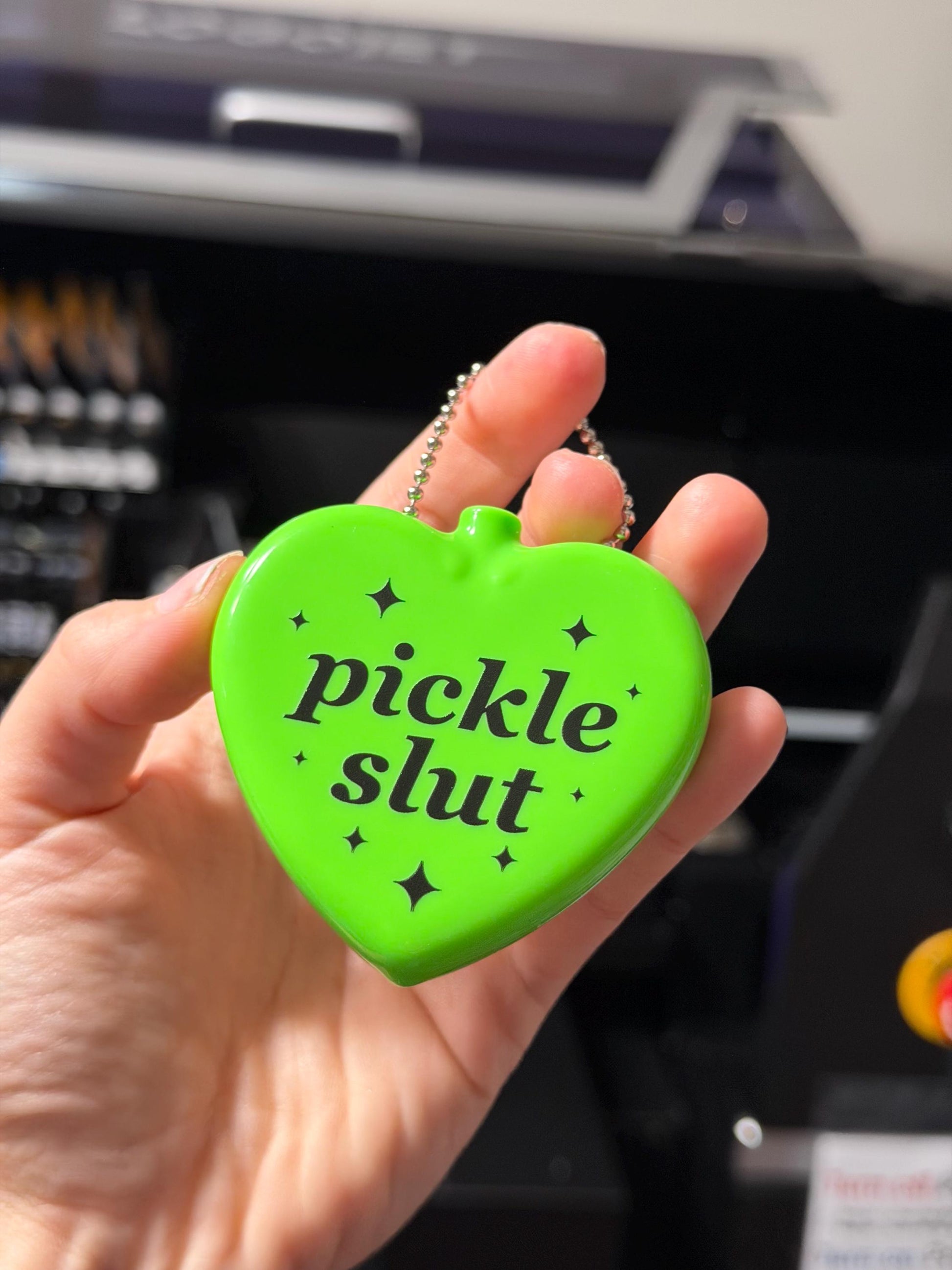 Vintage Heart Coin Purse Neon Green - Pickle Slut