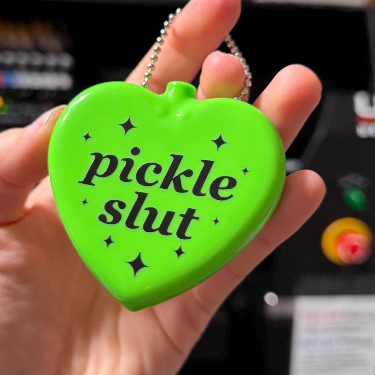 Vintage Heart Coin Purse Neon Green - Pickle Slut