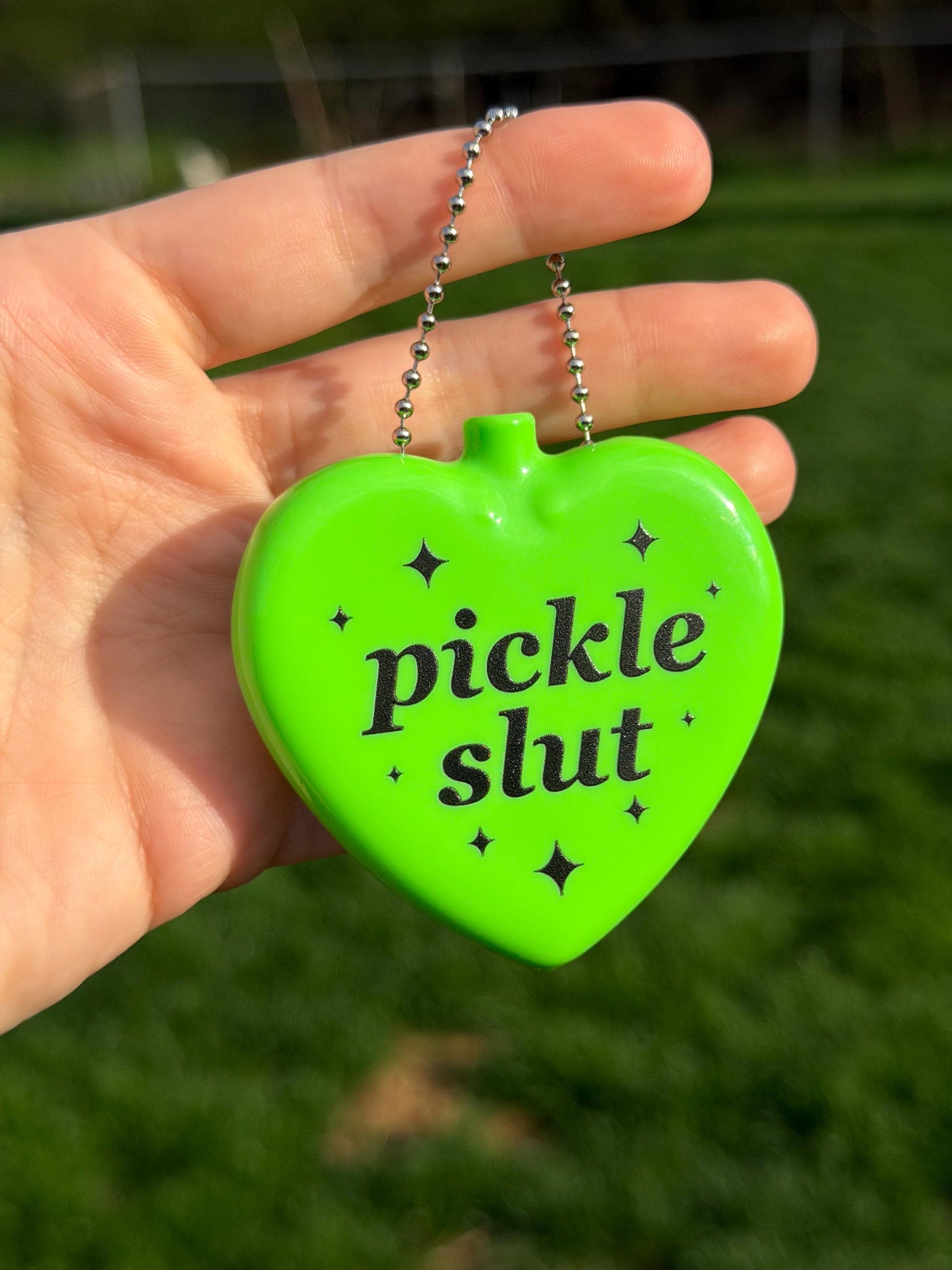 Vintage Heart Coin Purse Neon Green - Pickle Slut