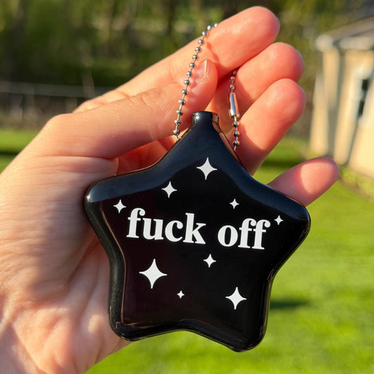 Black Rubber Star Coin Purse - Fuck Off