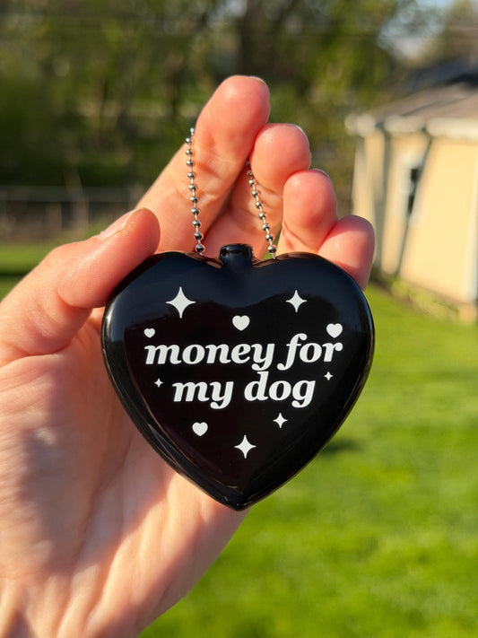 Vintage Heart Coin Purse Black - Money For My Dog