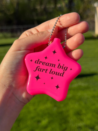 Hot Pink Rubber Star Coin Purse - Dream Big Fart Loud