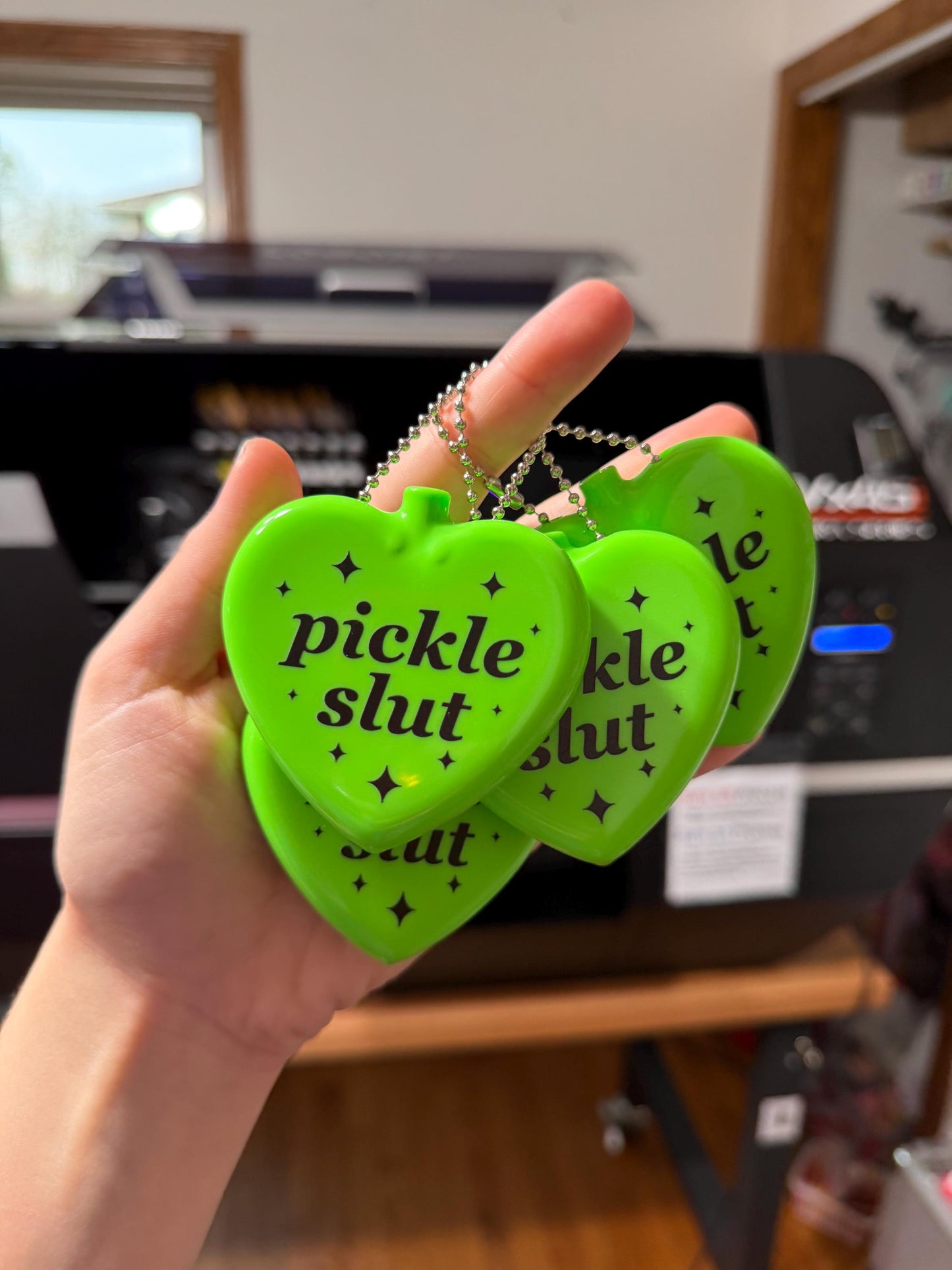 Vintage Heart Coin Purse Neon Green - Pickle Slut