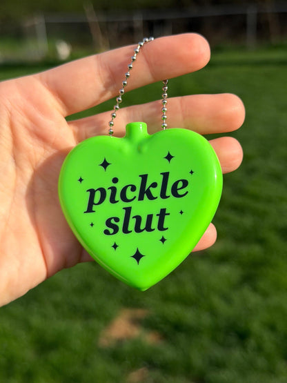 Vintage Heart Coin Purse Neon Green - Pickle Slut