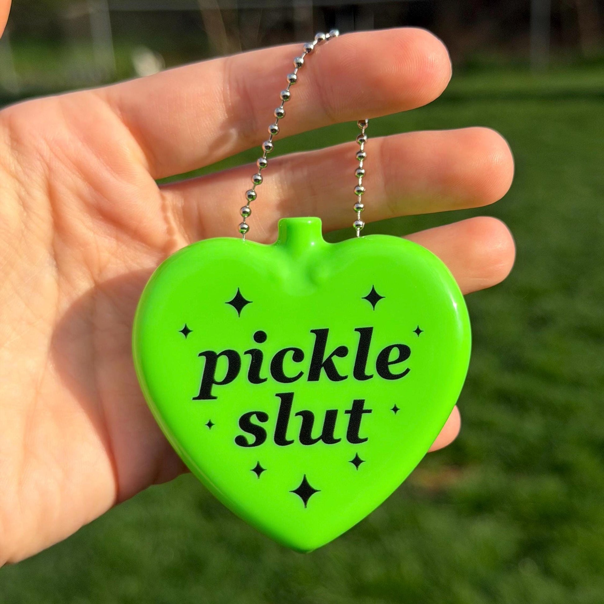 Vintage Heart Coin Purse Neon Green - Pickle Slut