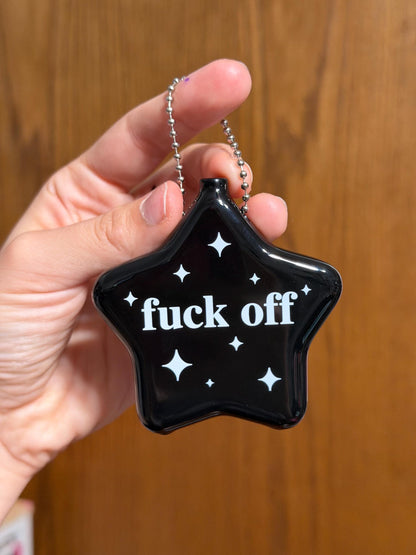 Black Rubber Star Coin Purse - Fuck Off