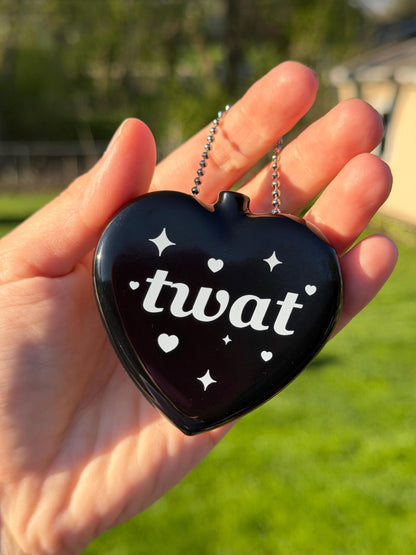 Vintage Heart Coin Purse Black - Twat