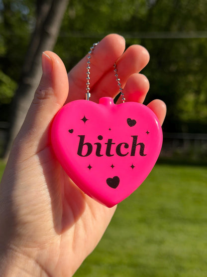 Vintage Heart Coin Purse Pink - Bitch