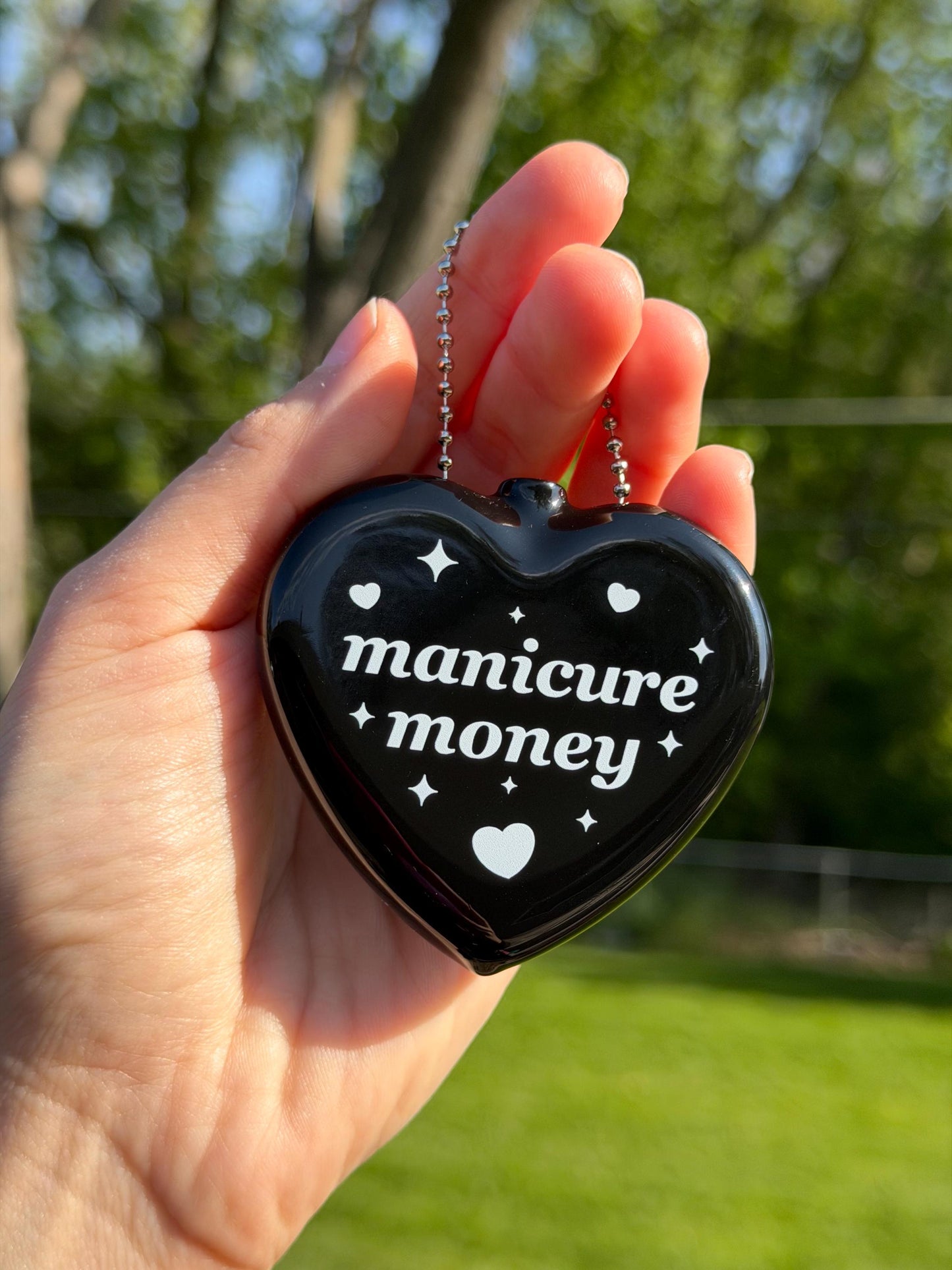 Vintage Heart Coin Purse Black - Manicure Money
