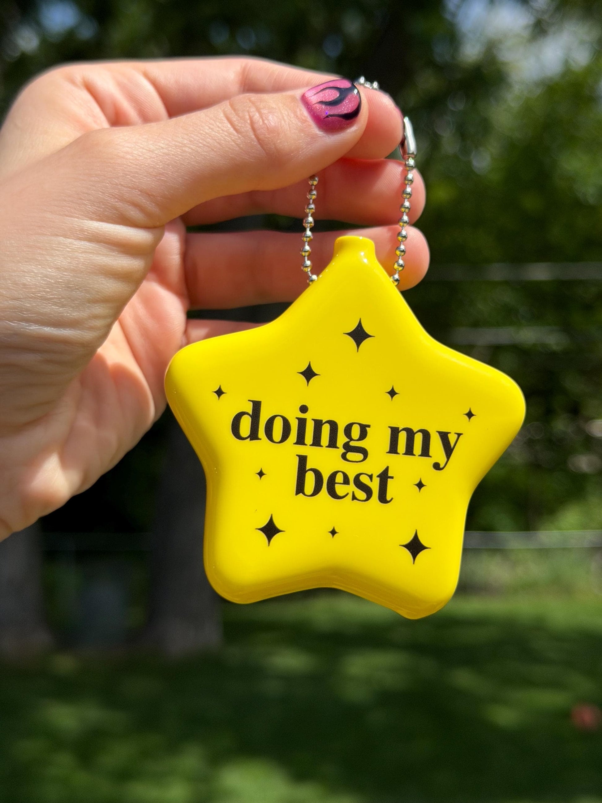 Hot Pink Rubber Star Coin Purse - Doing My Best