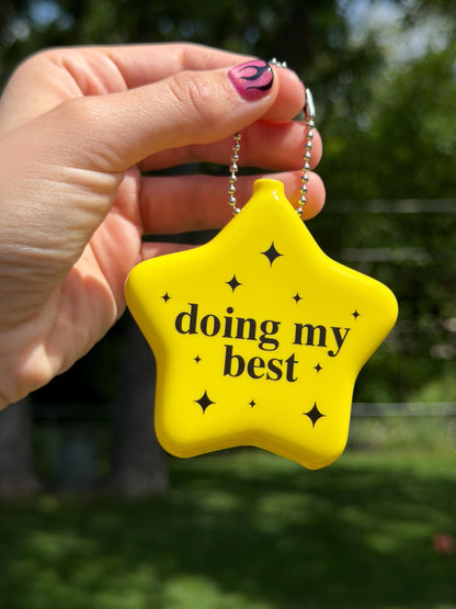 Hot Pink Rubber Star Coin Purse - Doing My Best
