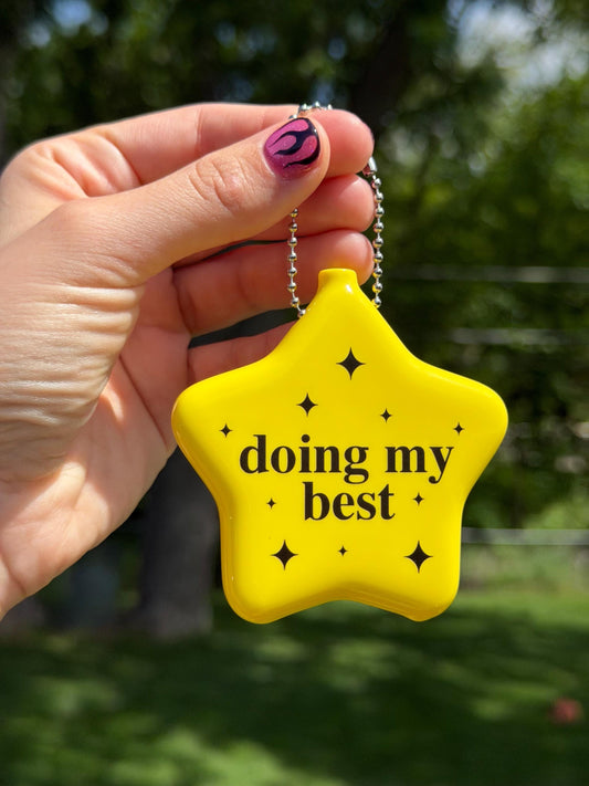 Hot Pink Rubber Star Coin Purse - Doing My Best