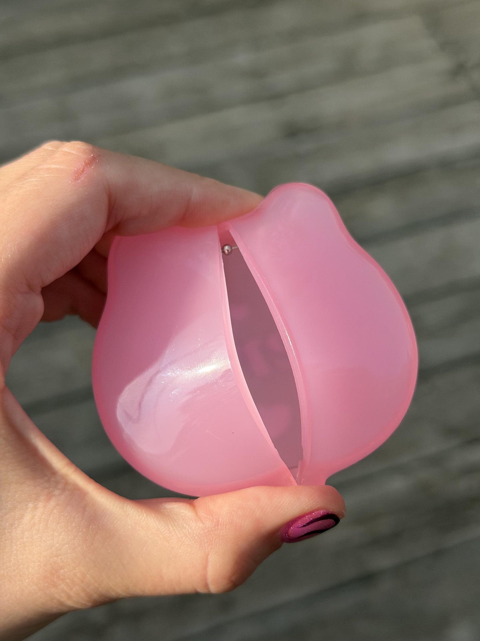Vintage Cat Coin Purse - Feral (Translucent Pink)