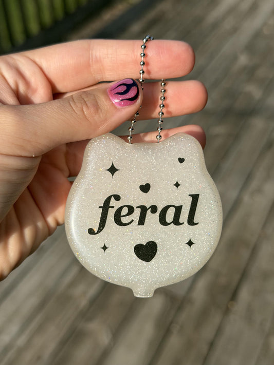 Vintage Cat Coin Purse - Feral (Sparkly White/Translucent)