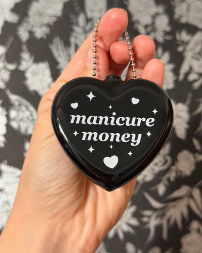 Vintage Heart Coin Purse Black - Manicure Money