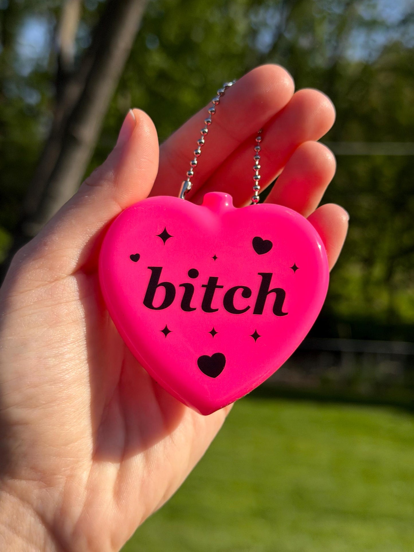 Vintage Heart Coin Purse Pink - Bitch