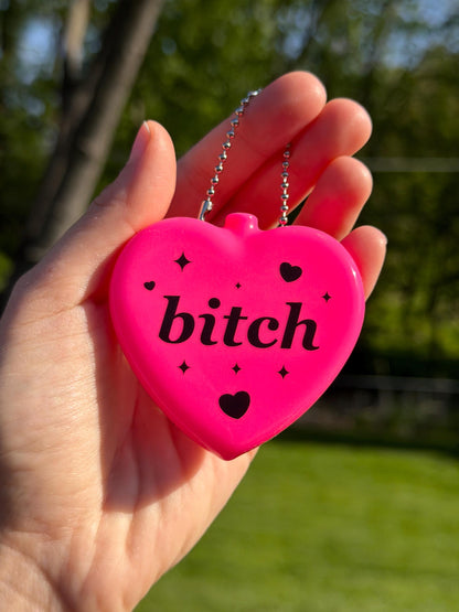 Vintage Heart Coin Purse Pink - Bitch