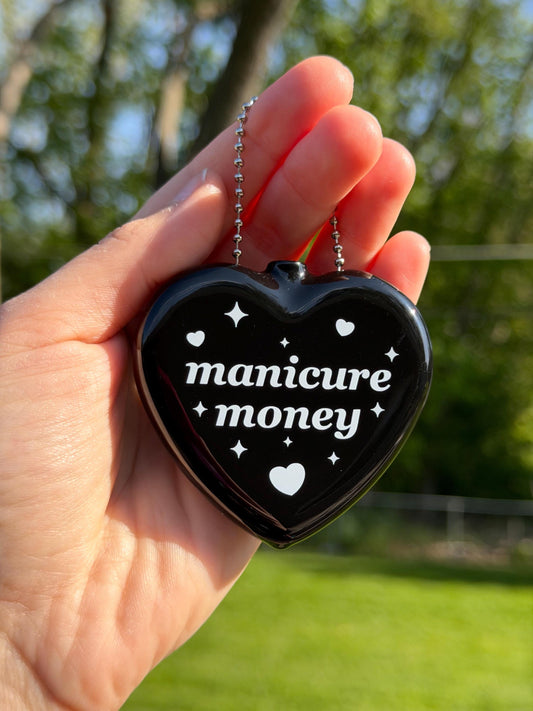Vintage Heart Coin Purse Black - Manicure Money