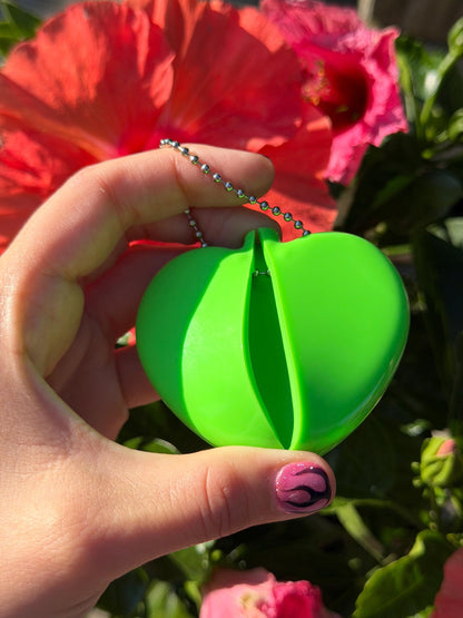 Vintage Heart Coin Purse Neon Green - Money For A Sweet Little Treat