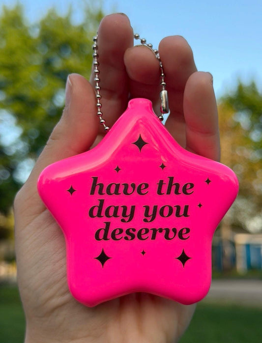 Hot Pink Rubber Star Coin Purse - Have The Day You Deserve