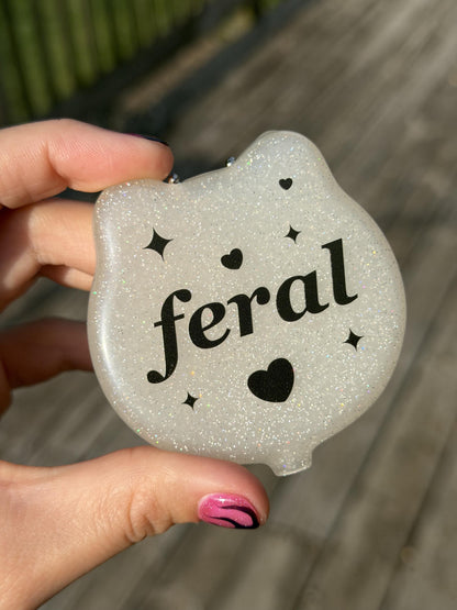 Vintage Cat Coin Purse - Feral (Sparkly White/Translucent)