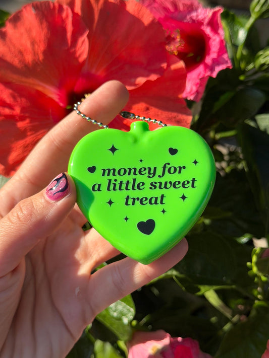 Vintage Heart Coin Purse Neon Green - Money For A Sweet Little Treat
