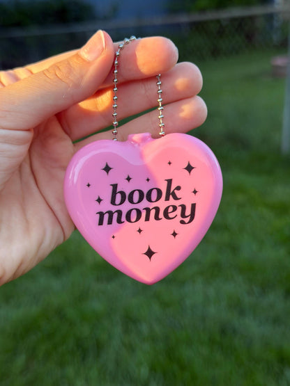 Vintage Heart Coin Purse - Book Money Light Pink