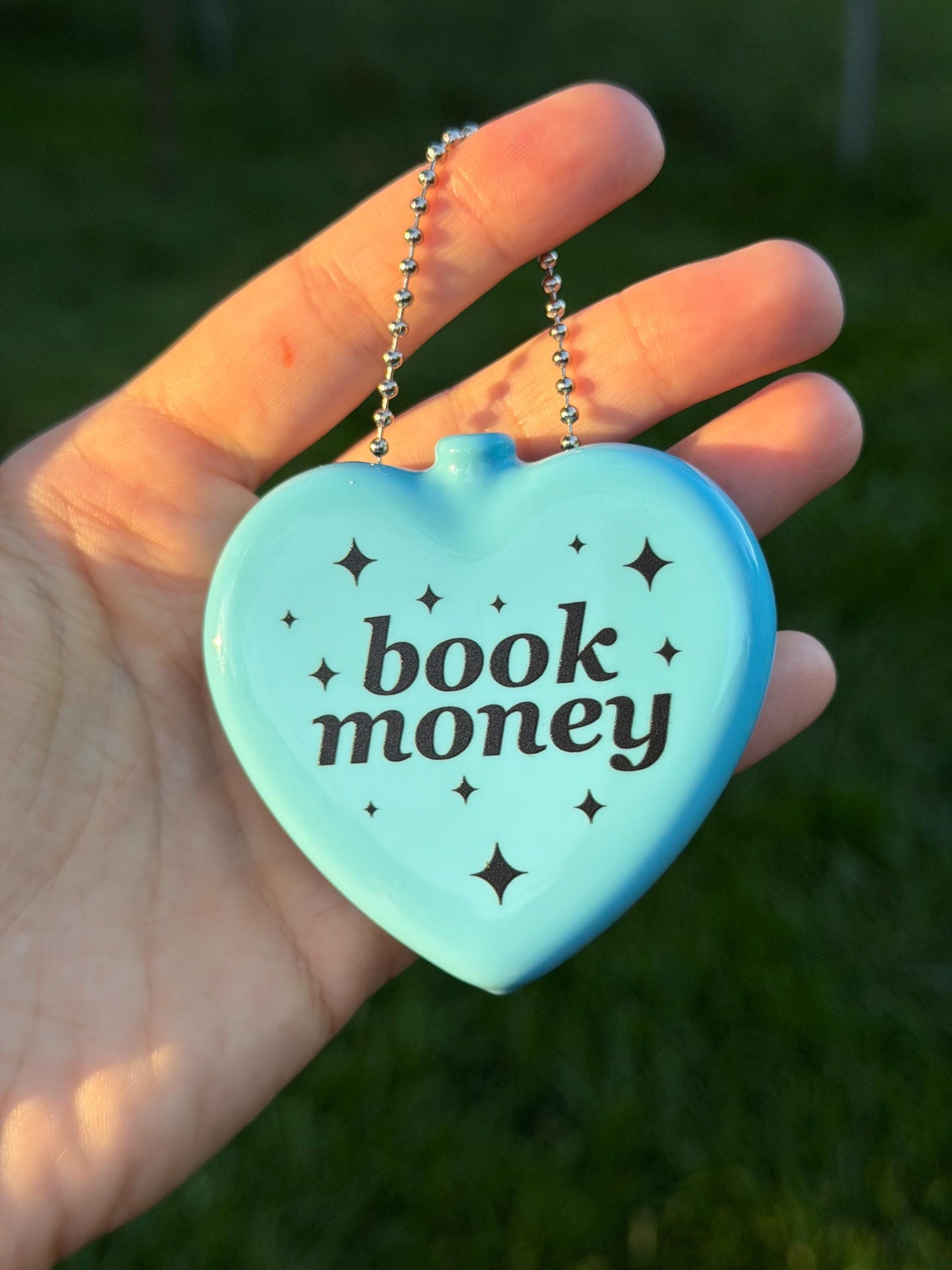 Vintage Heart Coin Purse - Book Money Light Blue