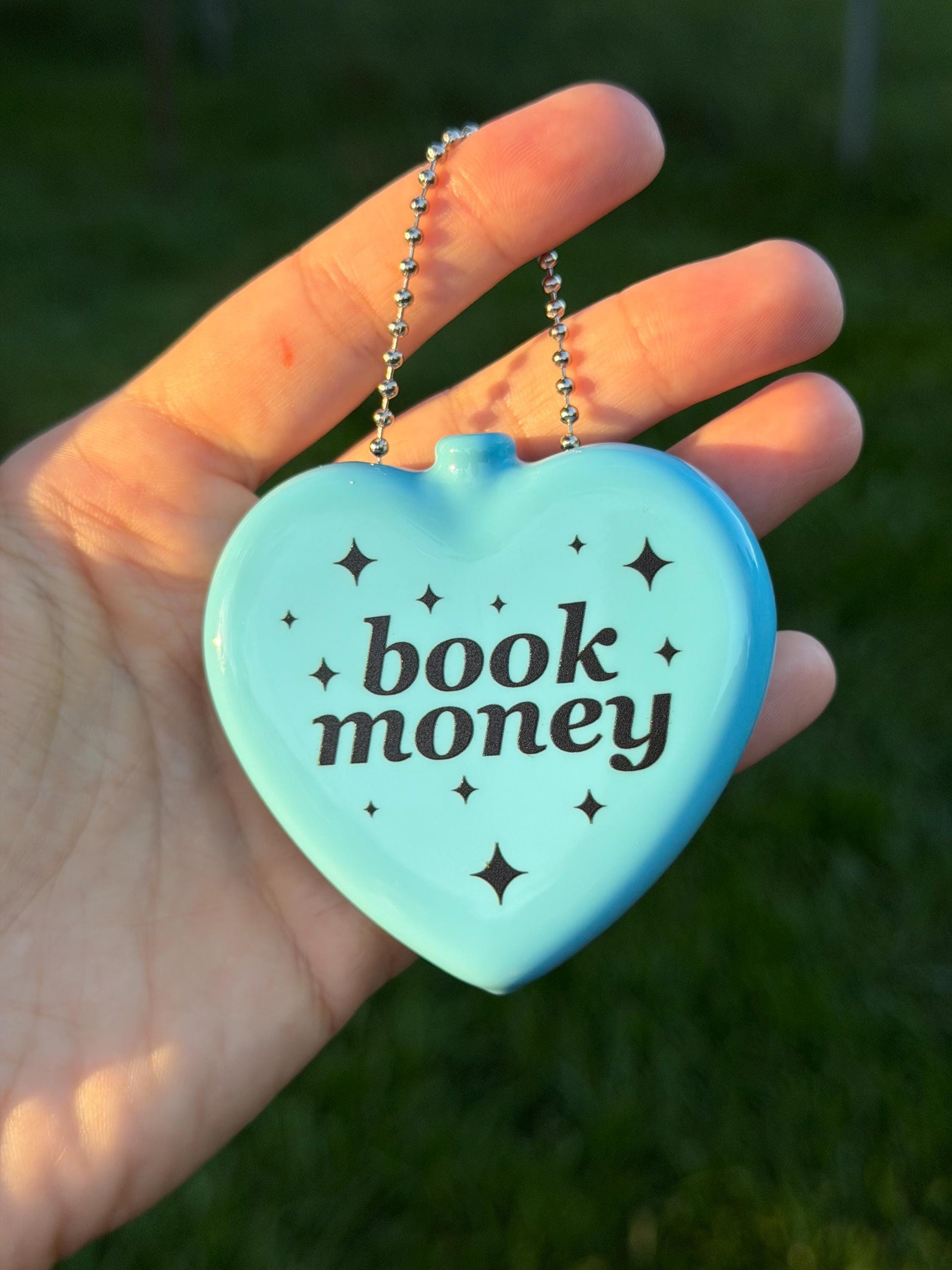 Vintage Heart Coin Purse - Book Money Light Blue