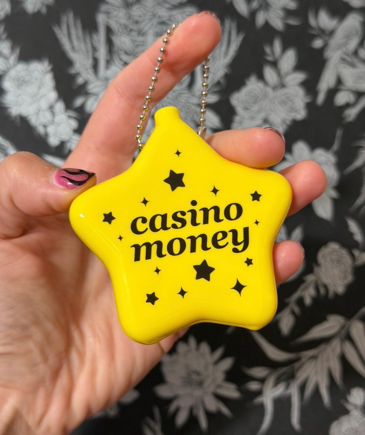 Hot Pink Rubber Star Coin Purse - Casino Money