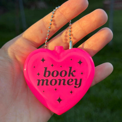 Vintage Heart Coin Purse - Book Money Hot Pink