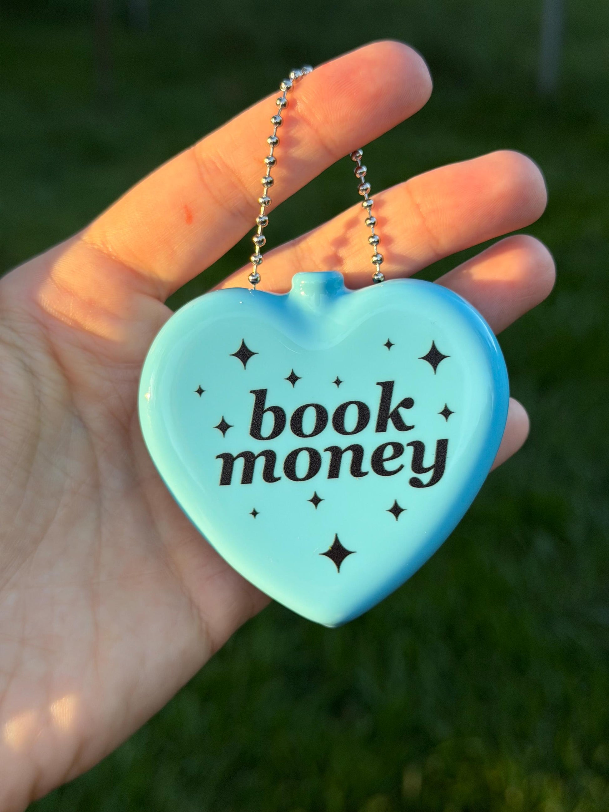 Vintage Heart Coin Purse - Book Money Light Blue